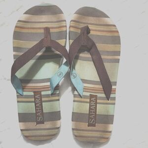 Sahara Fabric striped flip flops sandals